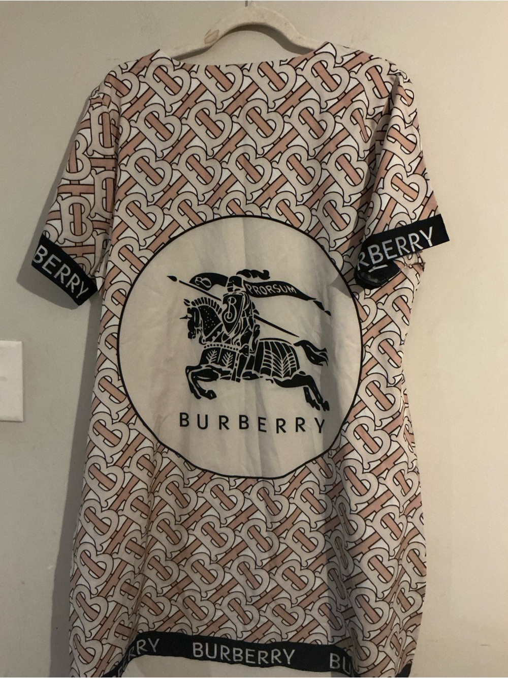 Burberry Beige & Black Monogram Logo Mini Dress - Picture 3 of 3